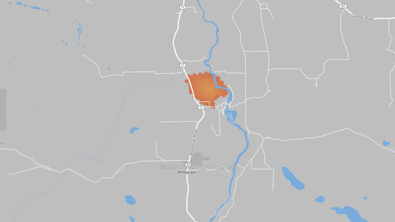 Bike Grade map of 04781, ME