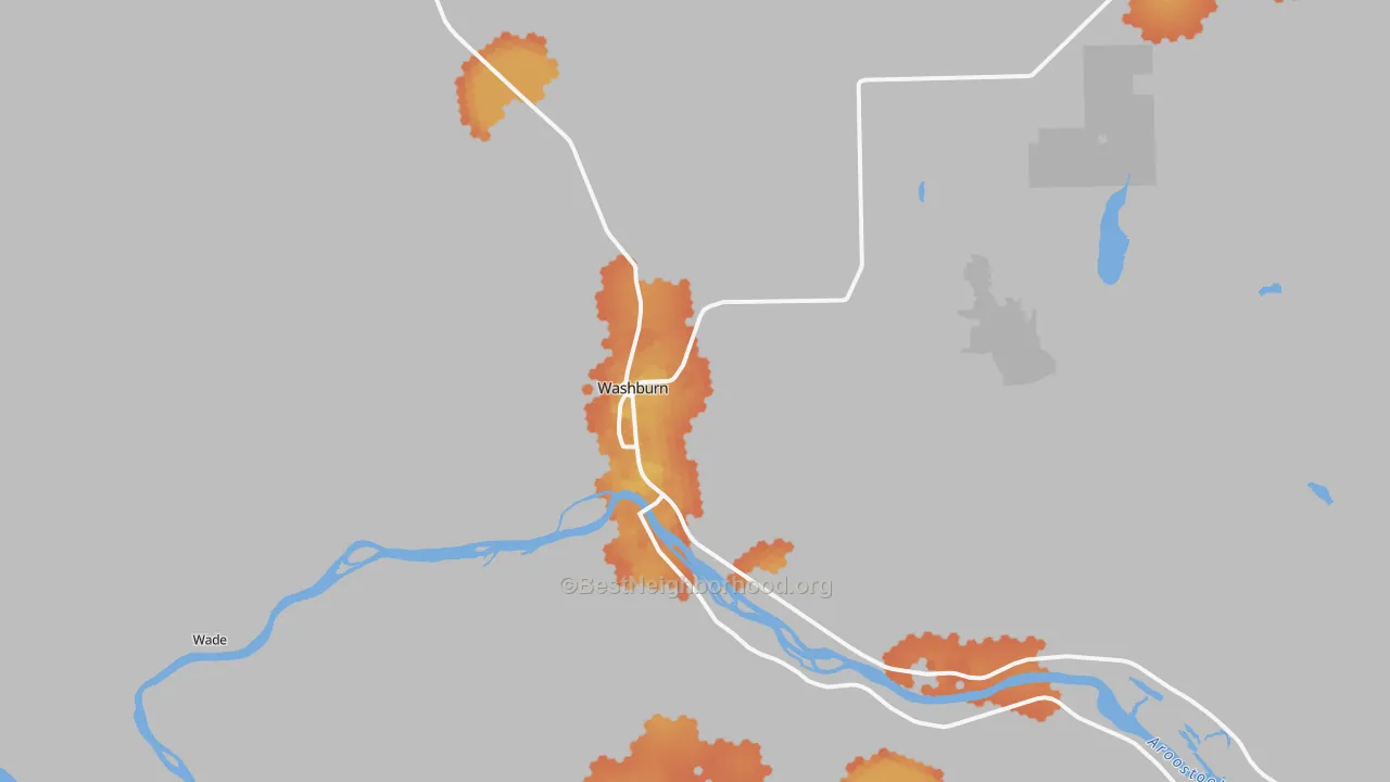 Bike Grade map of 04786, ME