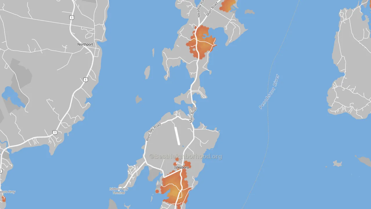 Bike Grade map of 04848, ME