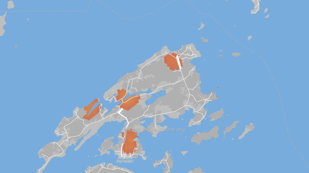 Bike Grade map of 04853, ME