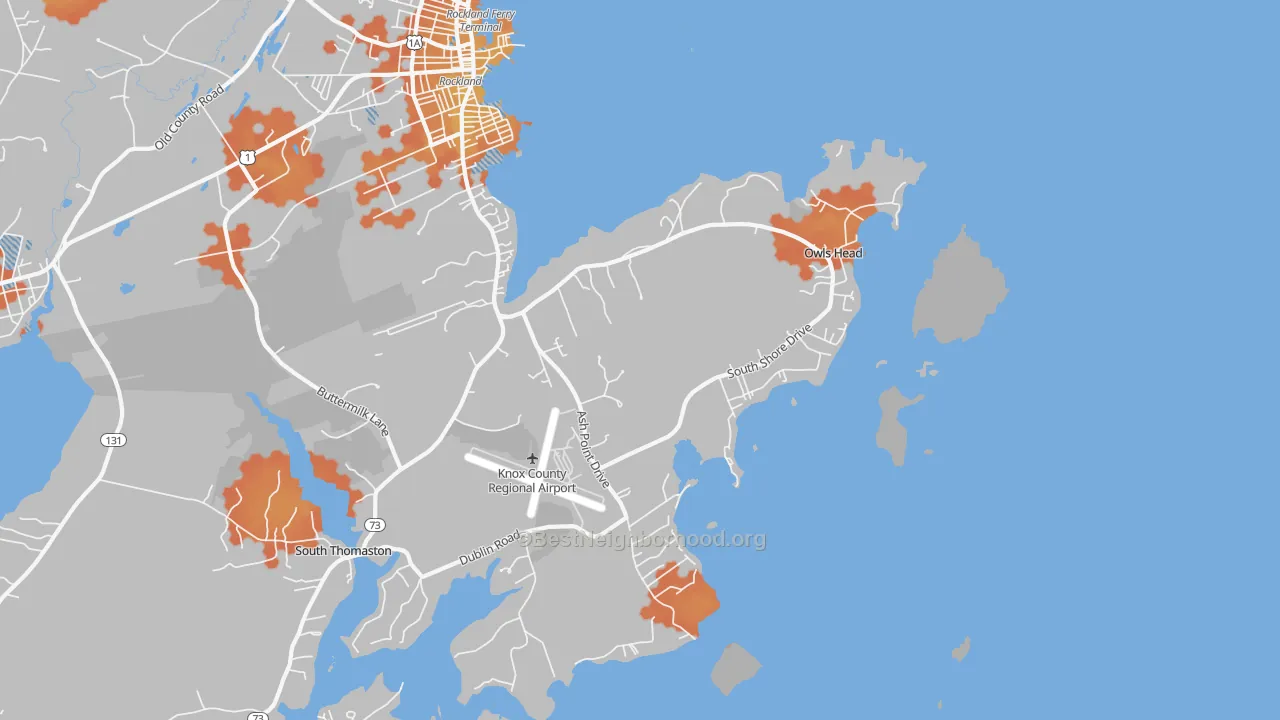 Bike Grade map of 04854, ME
