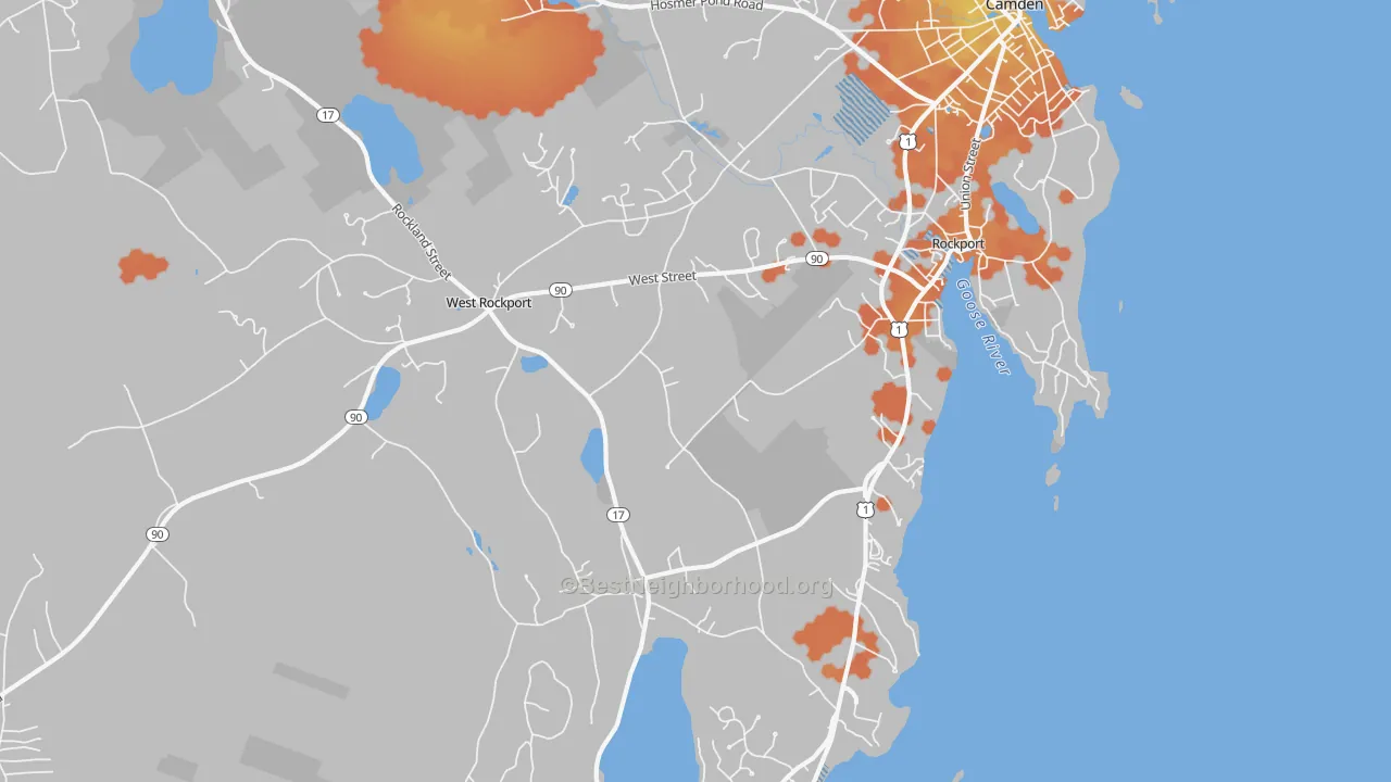 Bike Grade map of 04856, ME