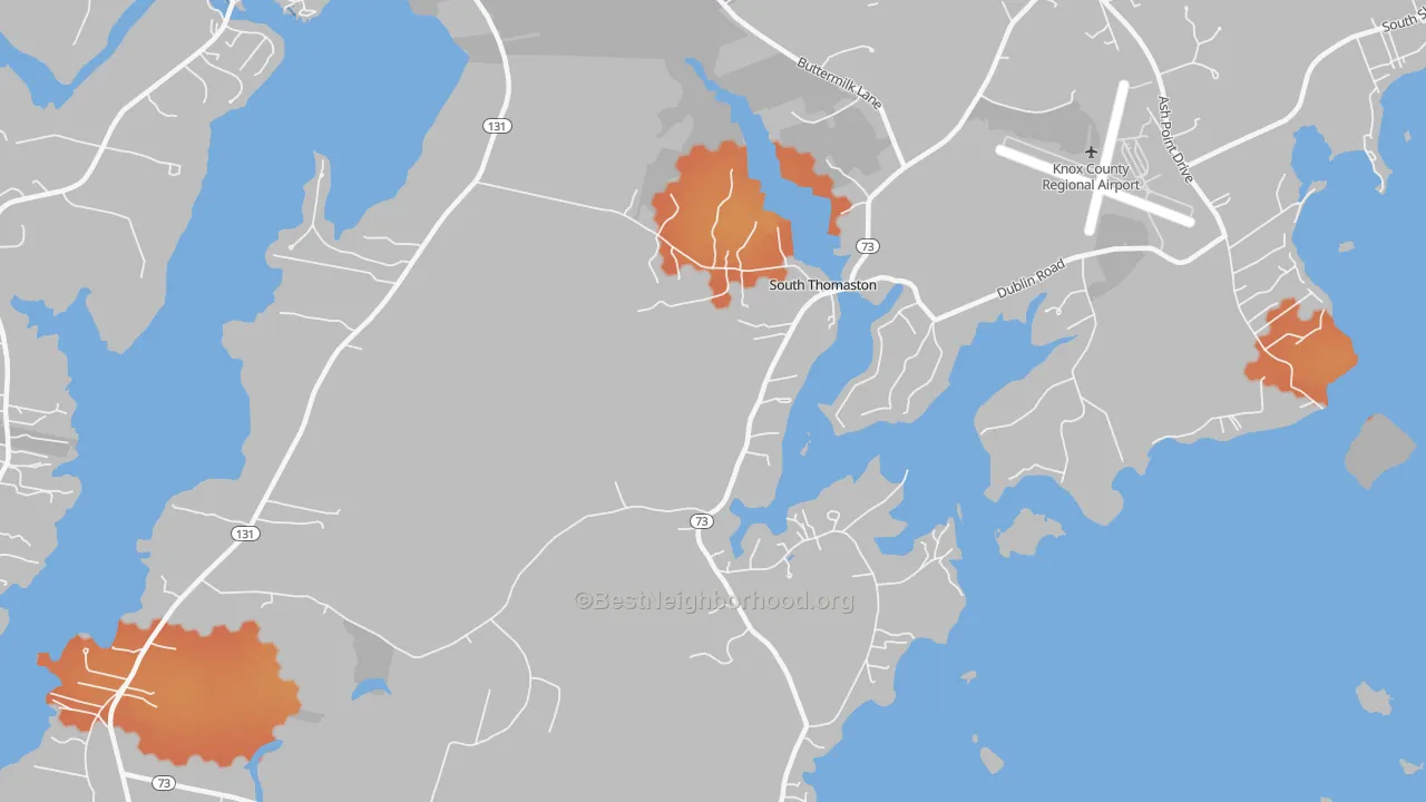 Bike Grade map of 04858, ME