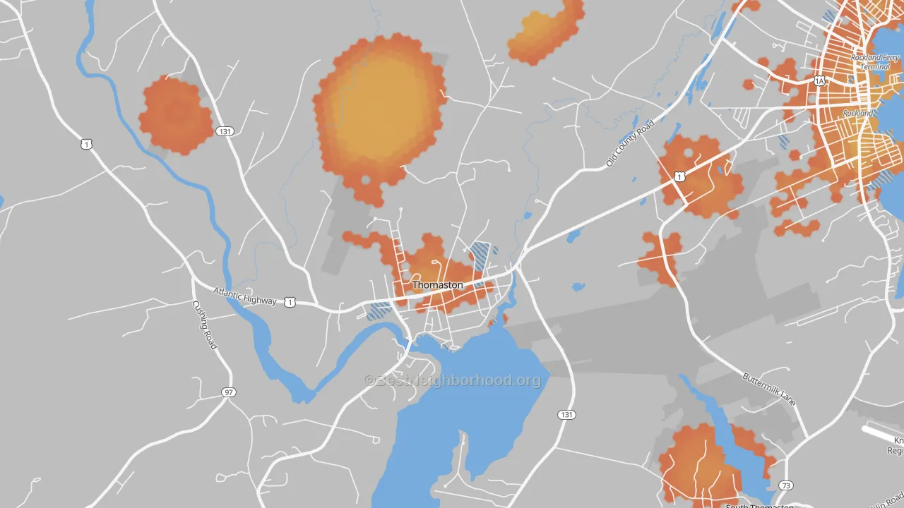 Bike Grade map of 04861, ME