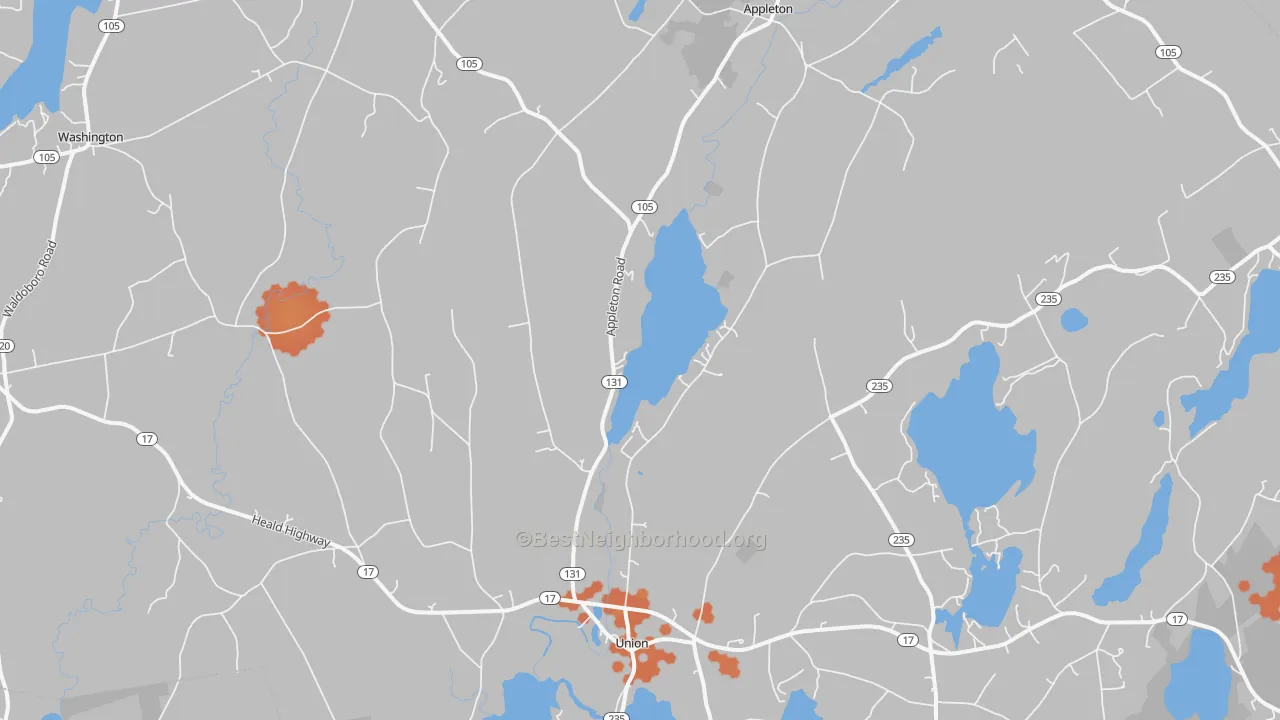 Bike Grade map of 04862, ME