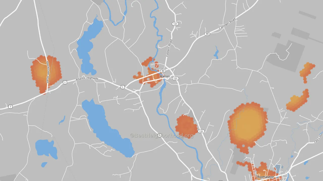 Bike Grade map of 04864, ME