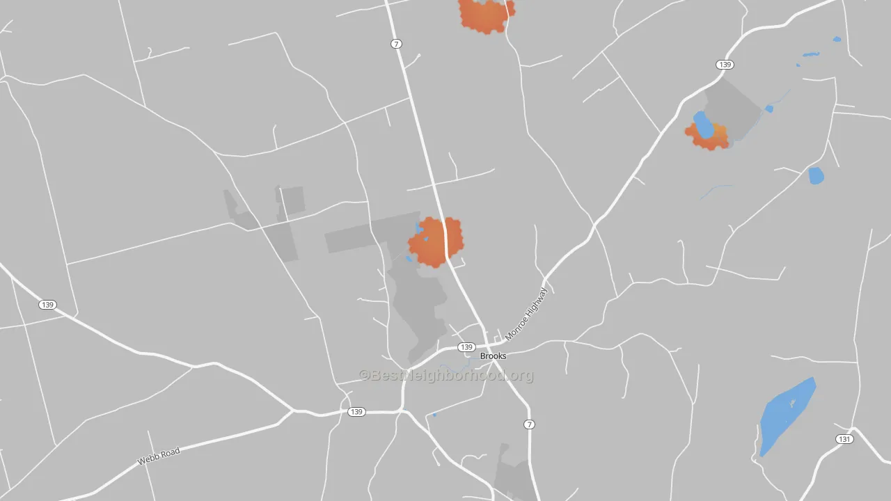 Bike Grade map of 04921, ME