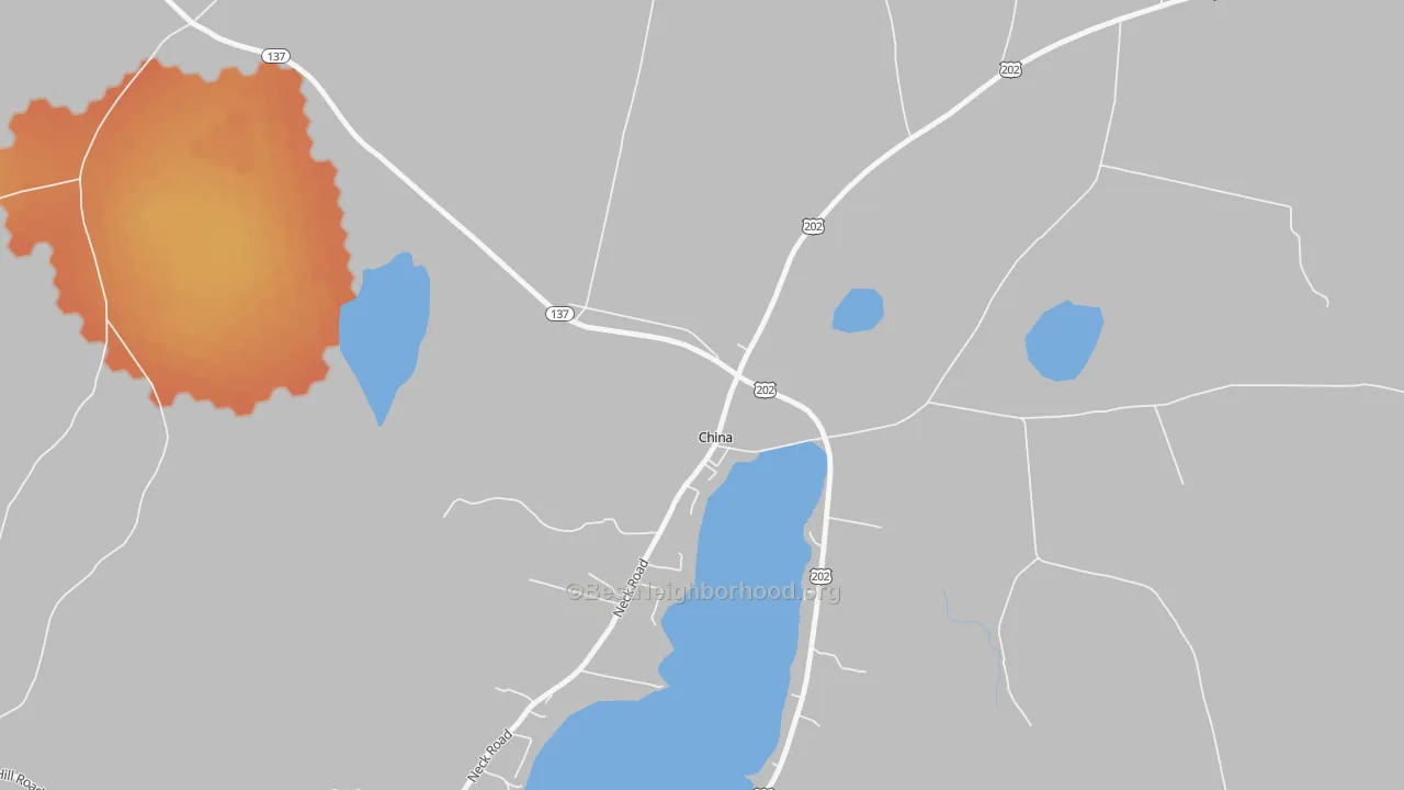 Bike Grade map of 04926, ME