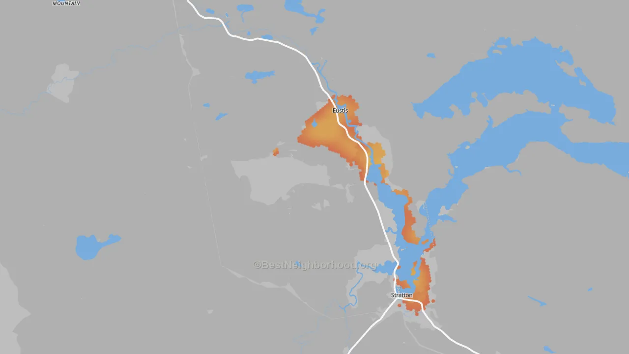 Bike Grade map of 04936, ME
