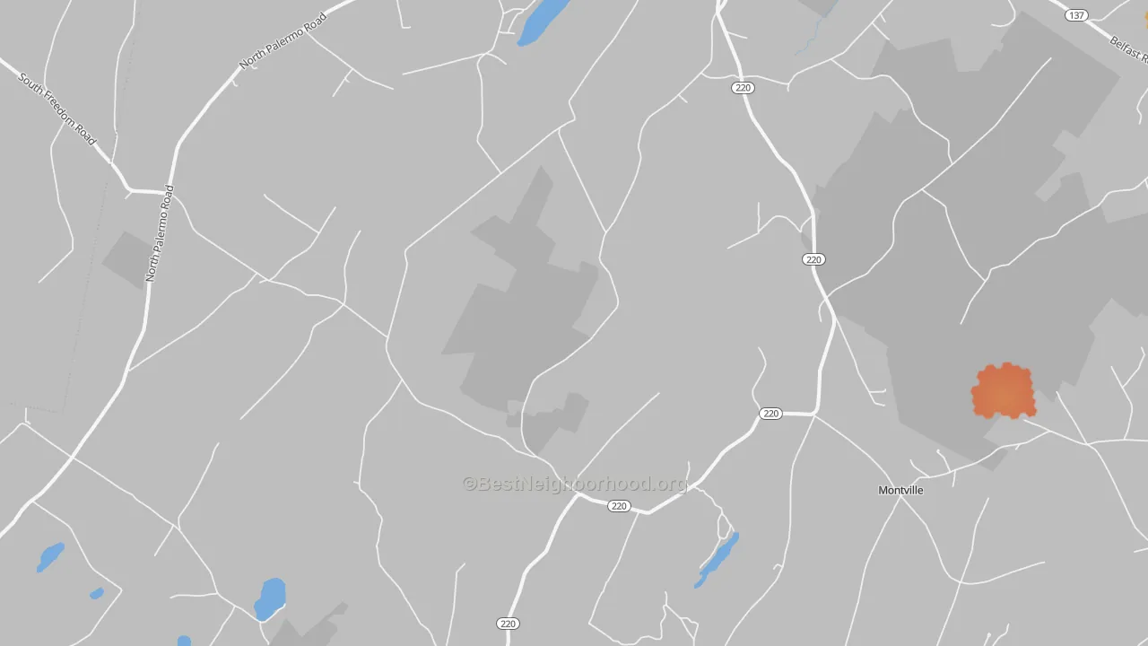 Bike Grade map of 04941, ME