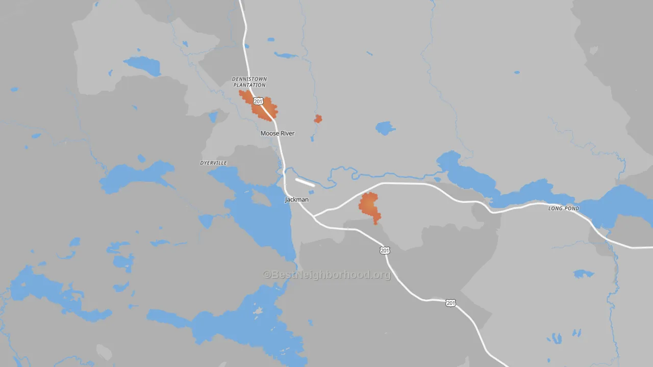 Bike Grade map of 04945, ME