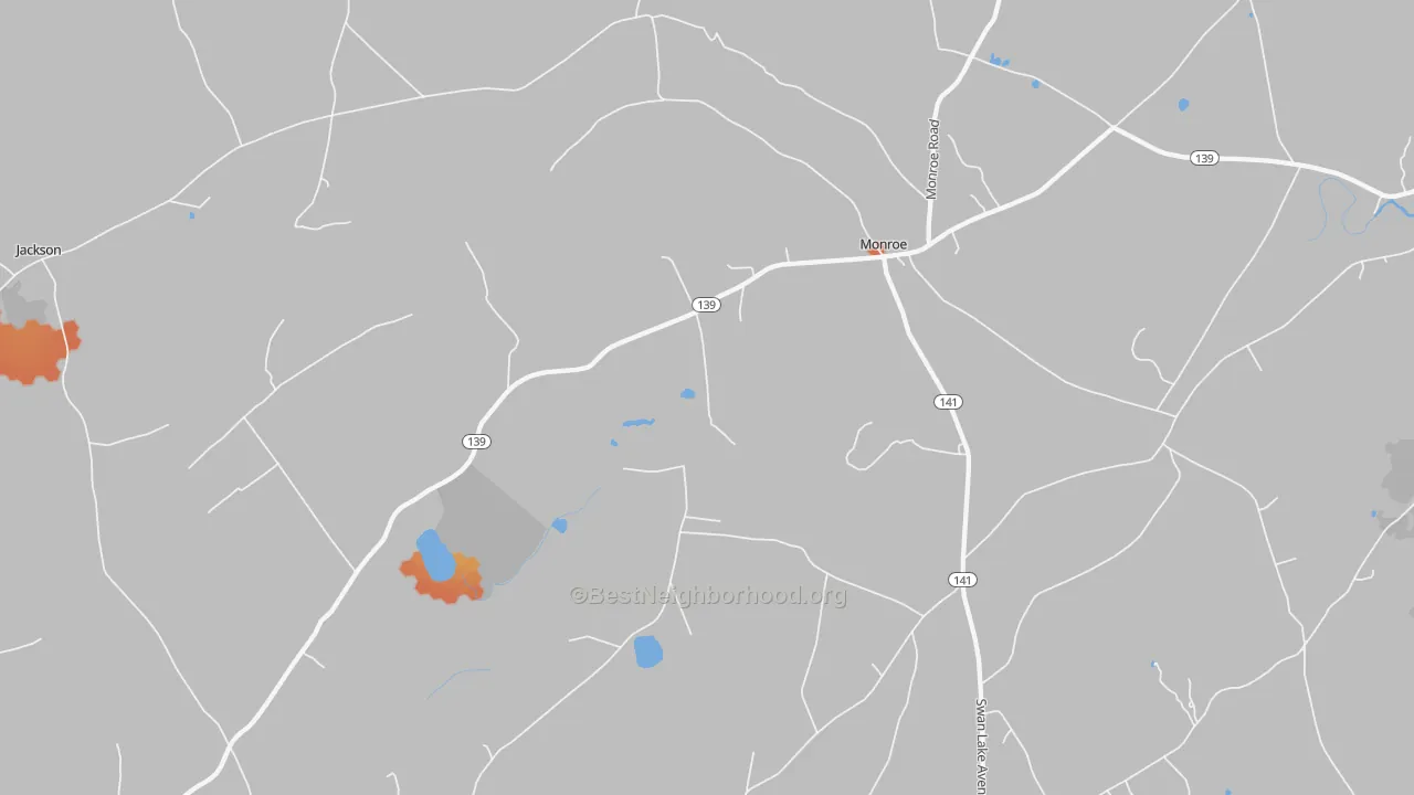 Bike Grade map of 04951, ME