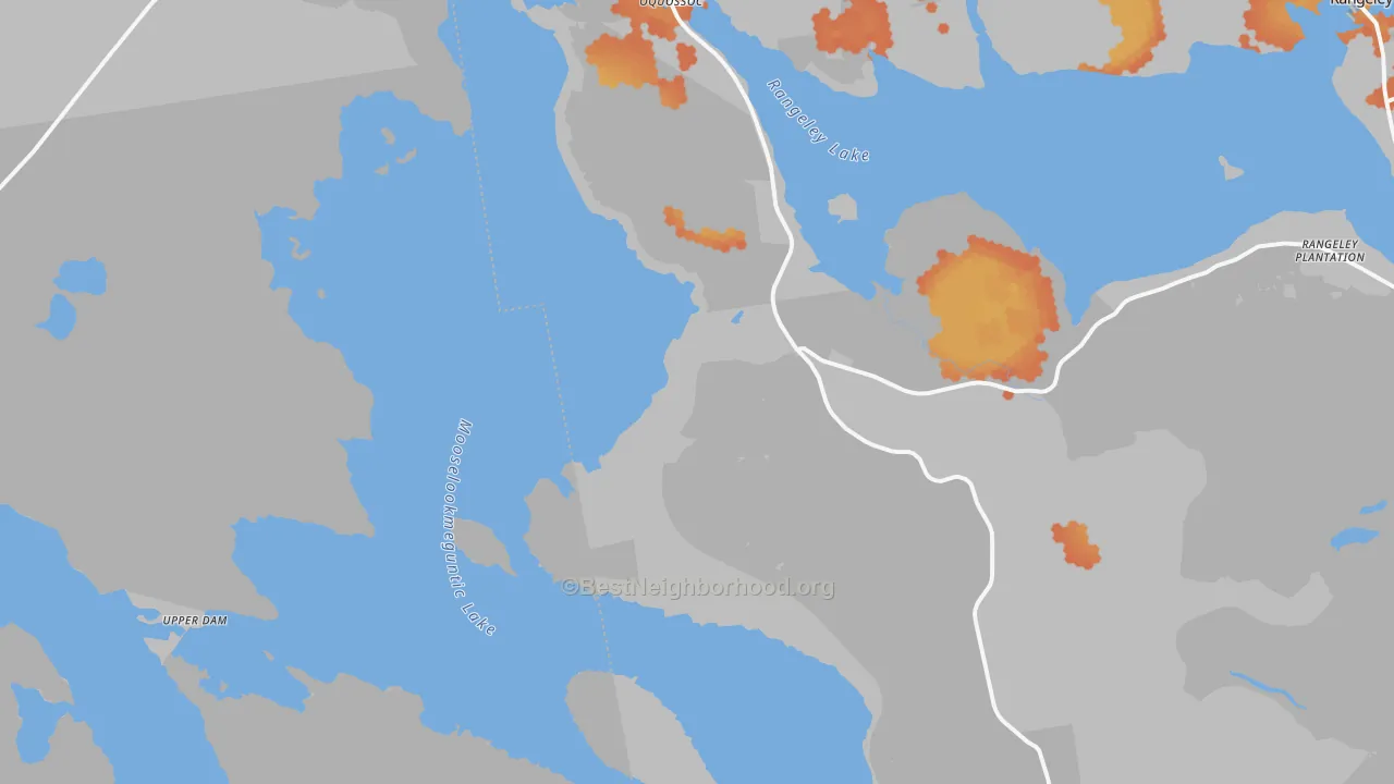 Bike Grade map of 04964, ME