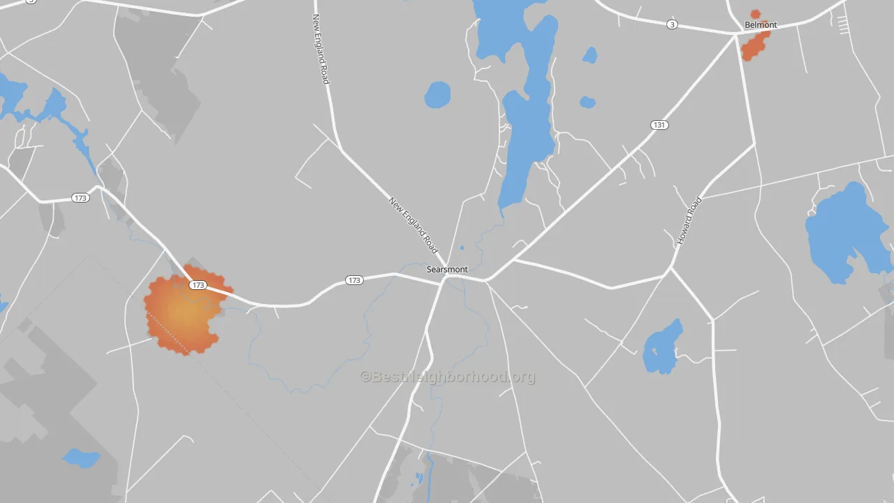 Bike Grade map of 04973, ME