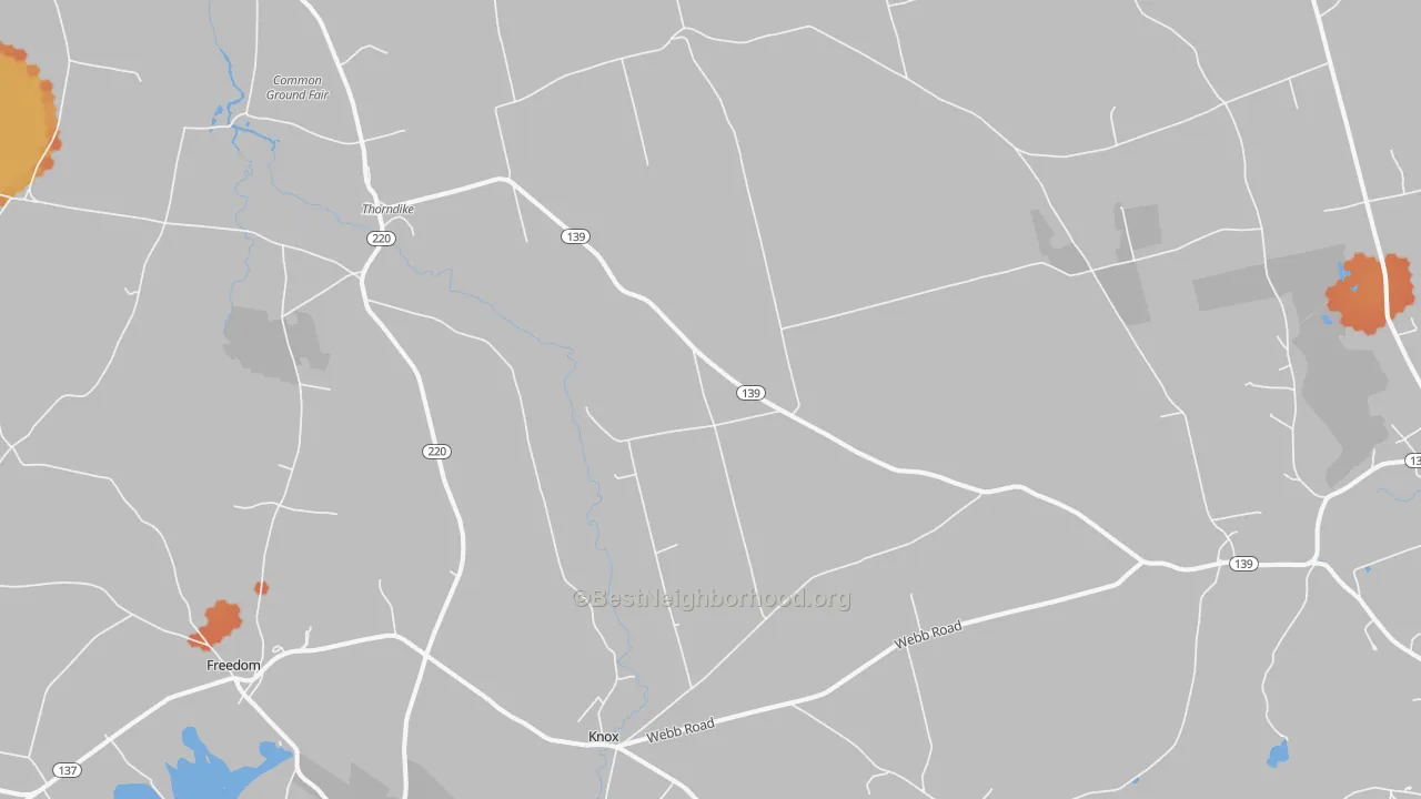 Bike Grade map of 04986, ME