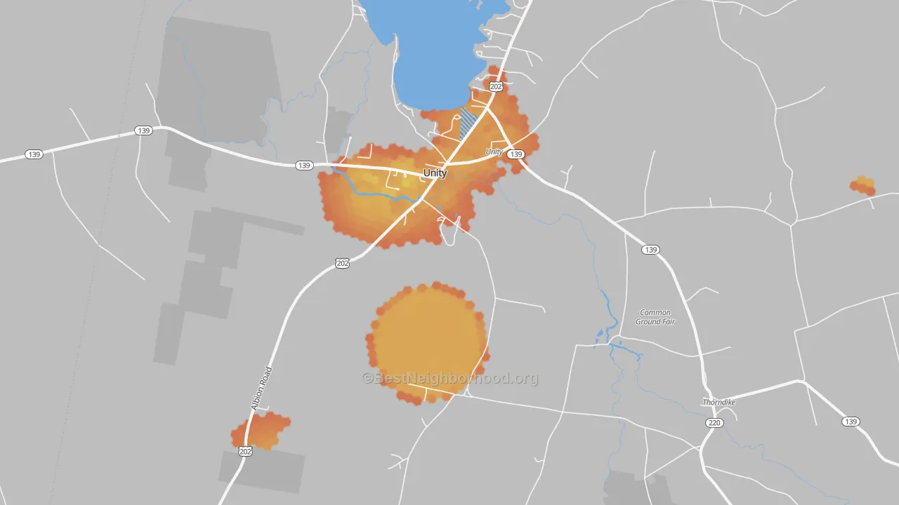 Bike Grade map of 04988, ME