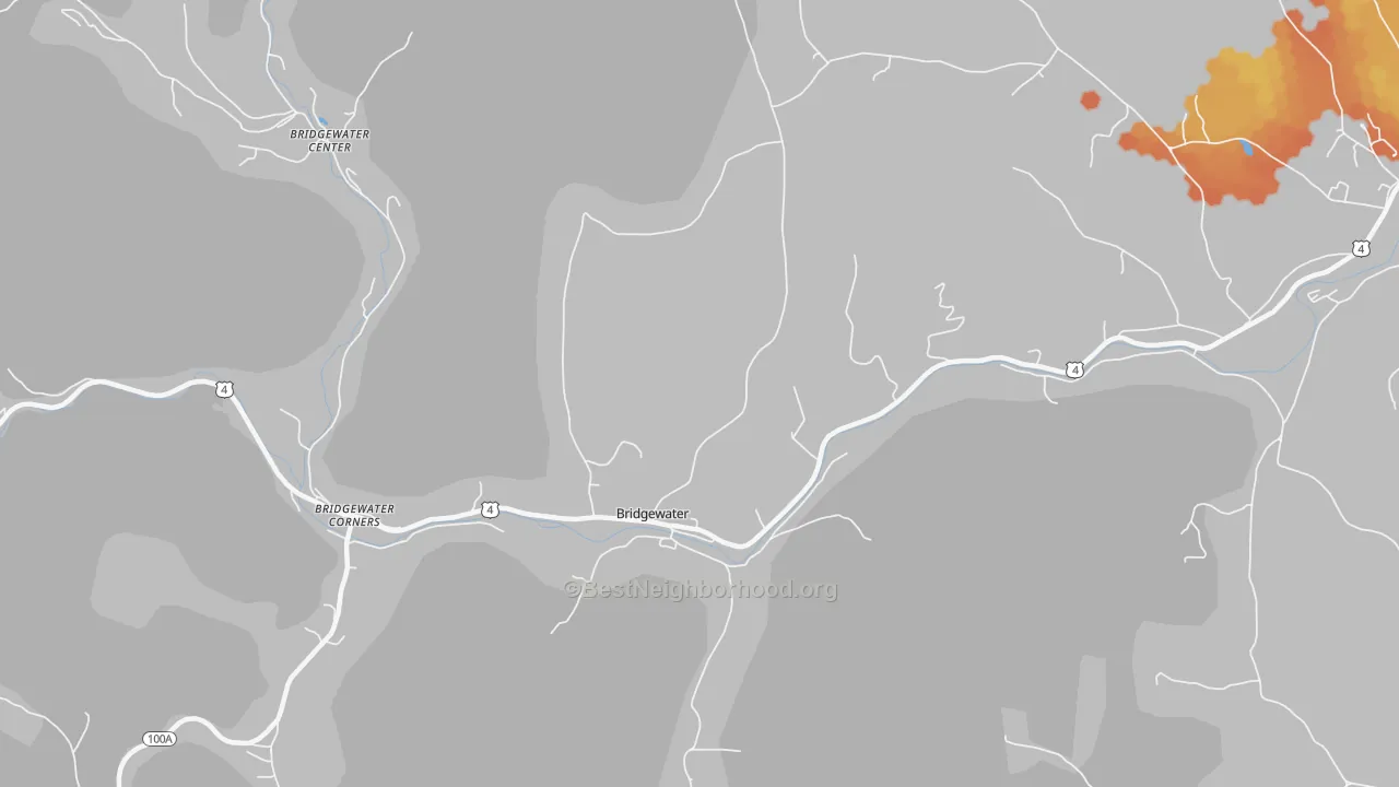 Bike Grade map of 05034, VT