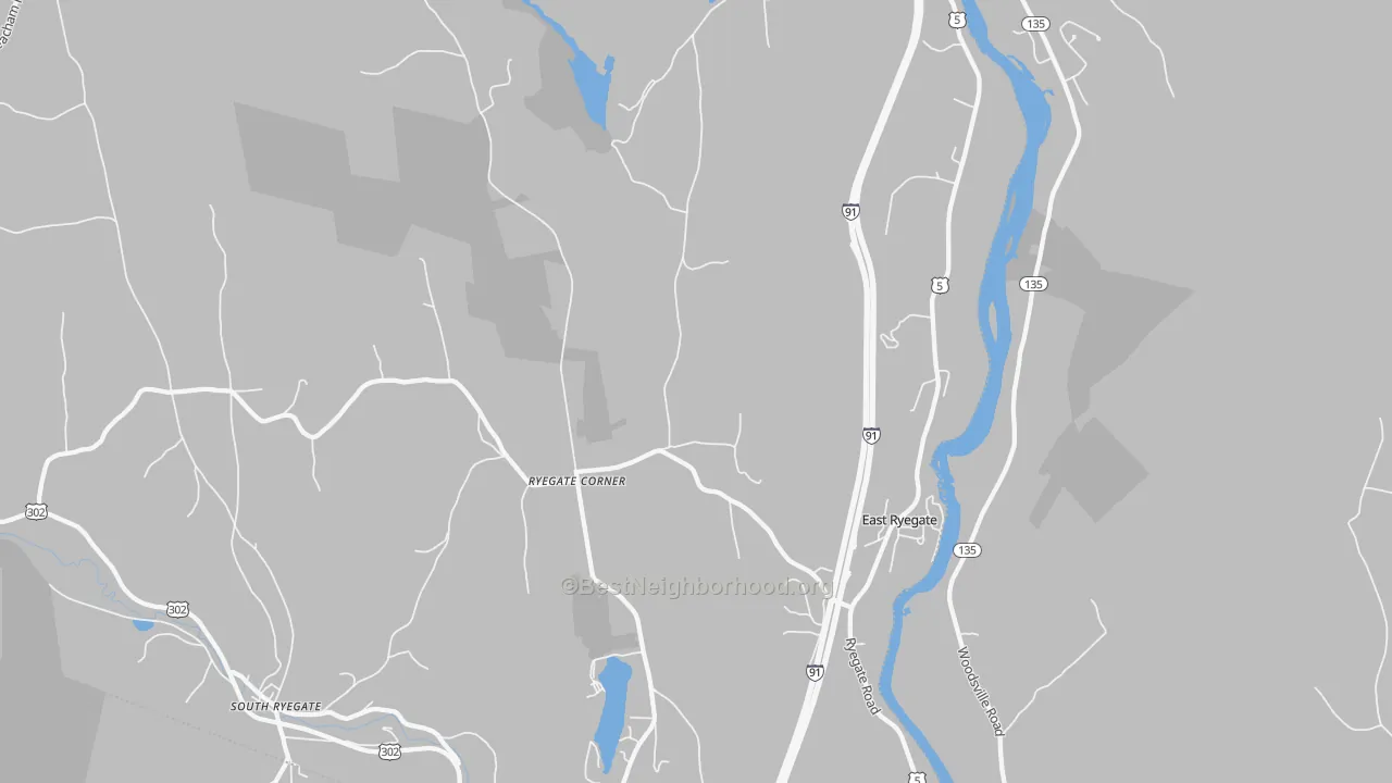Bike Grade map of 05042, VT