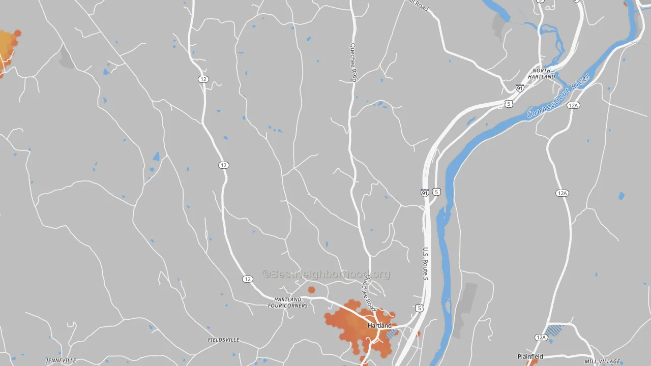 Bike Grade map of 05048, VT