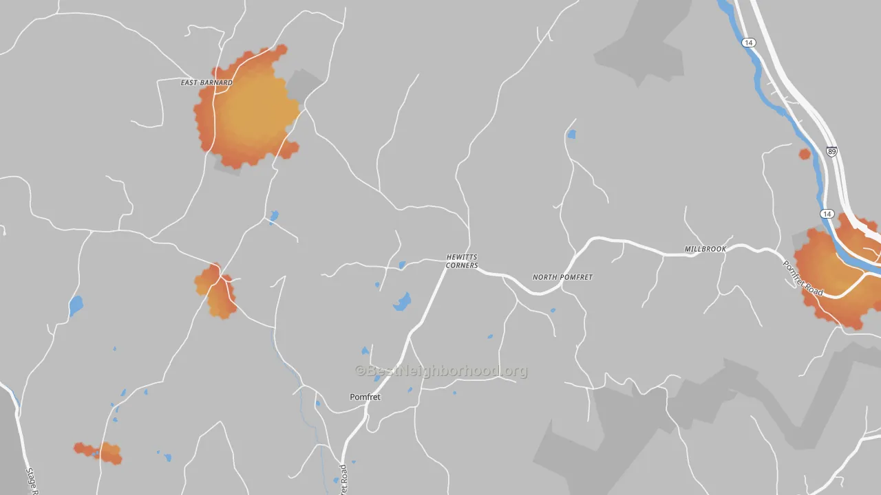 Bike Grade map of 05053, VT
