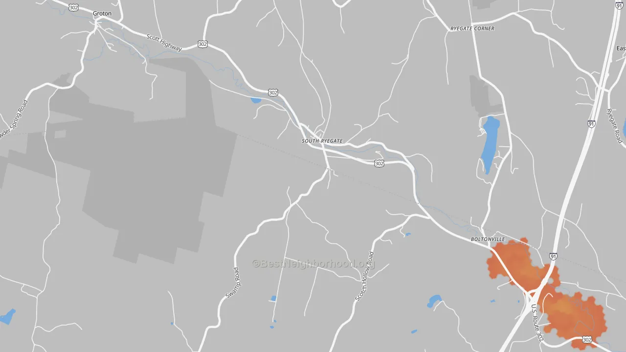 Bike Grade map of 05069, VT