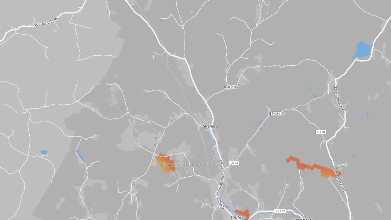 Bike Grade map of 05072, VT