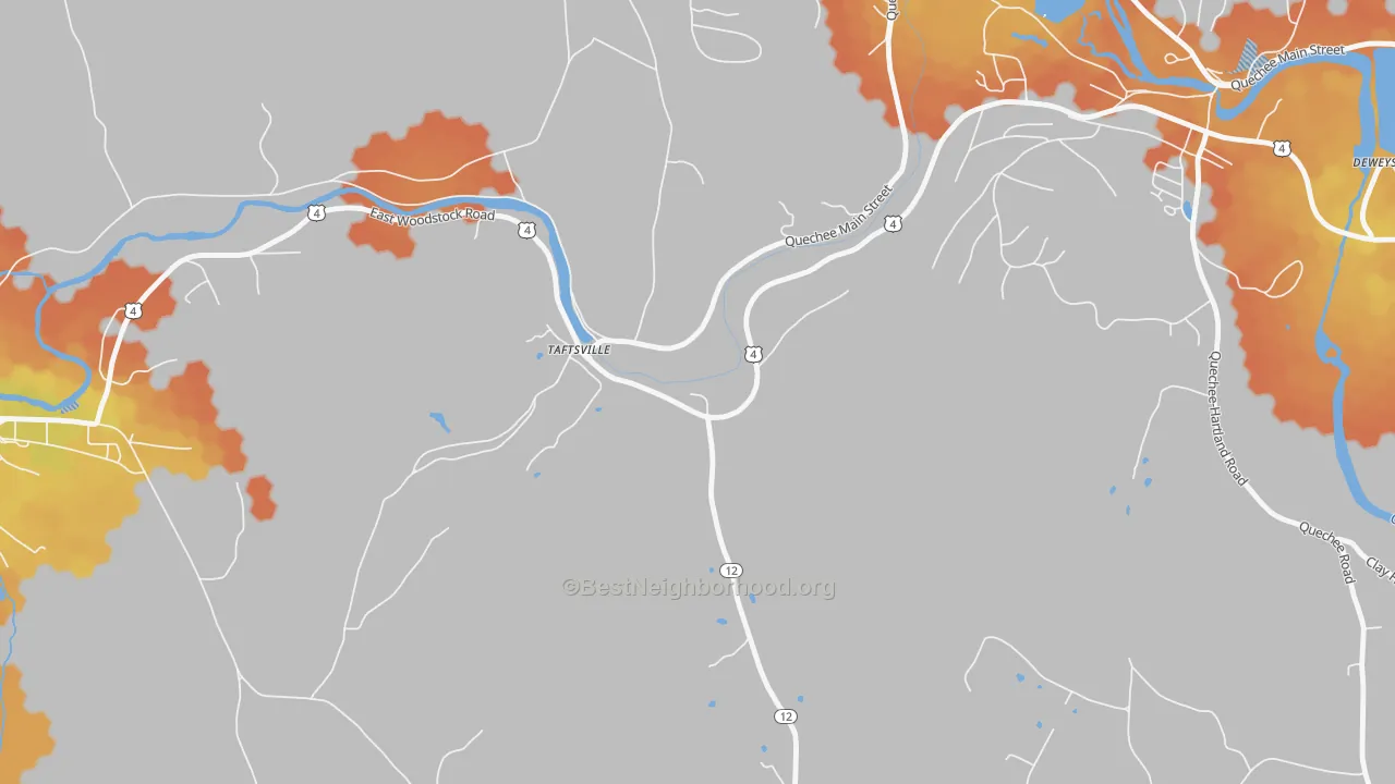 Bike Grade map of 05073, VT