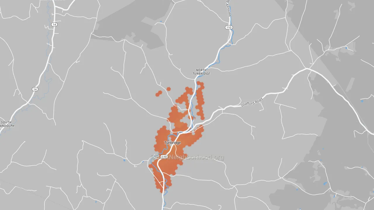 Bike Grade map of 05077, VT