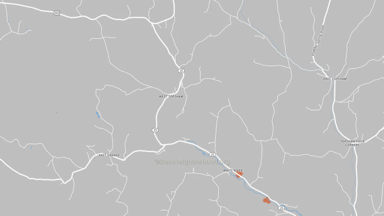 Bike Grade map of 05086, VT