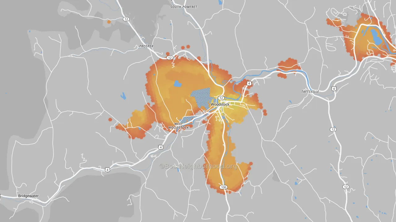Bike Grade map of 05091, VT