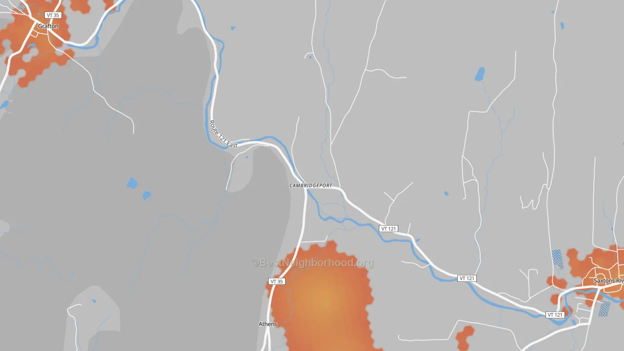 Bike Grade map of 05141, VT