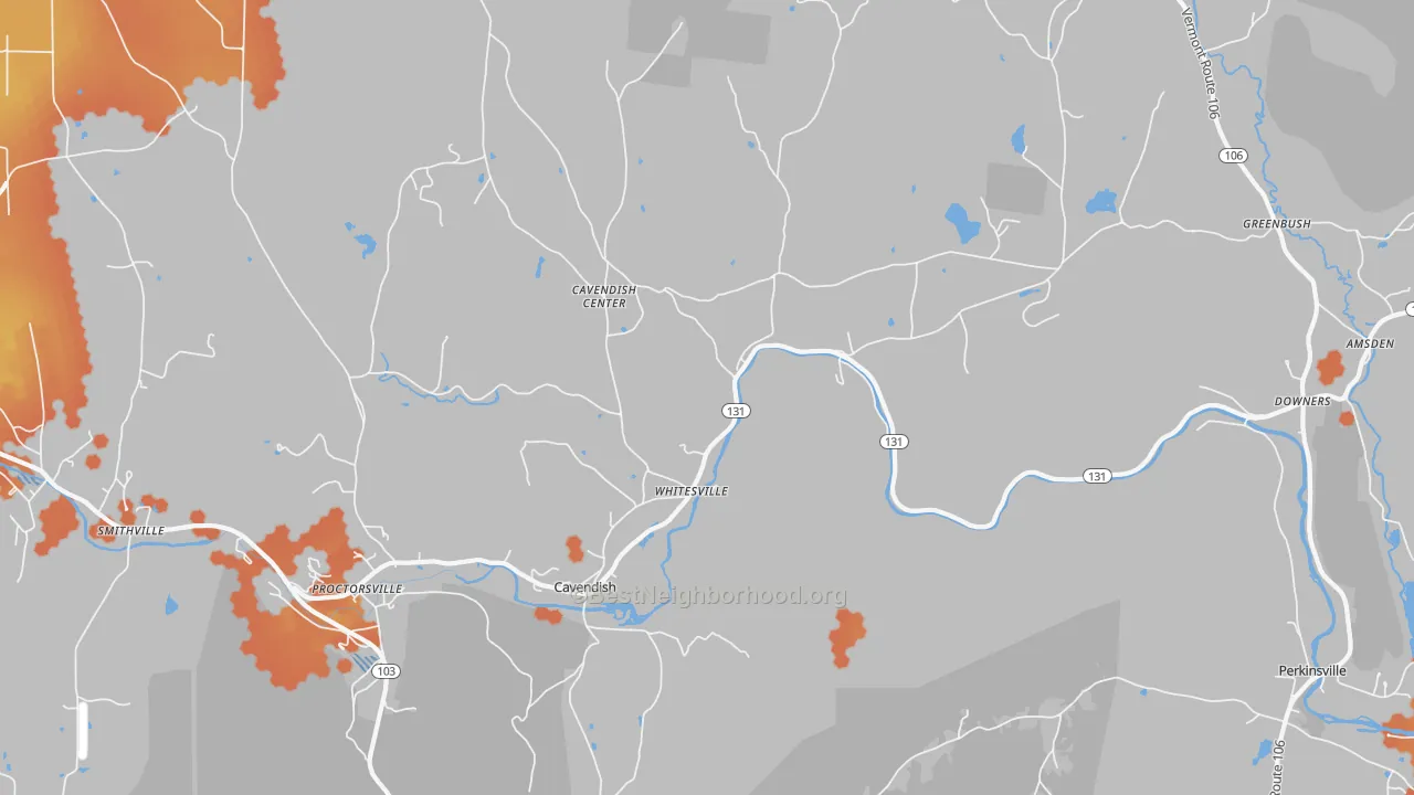 Bike Grade map of 05142, VT