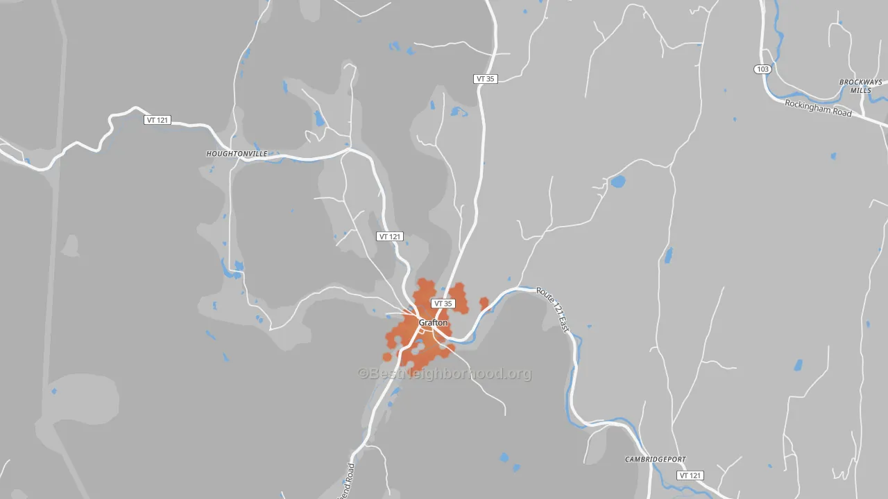 Bike Grade map of 05146, VT