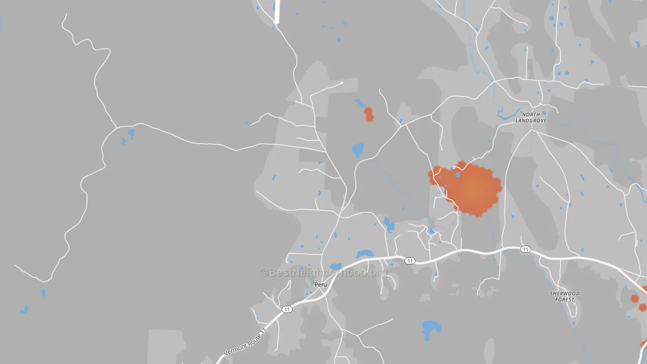 Bike Grade map of 05152, VT