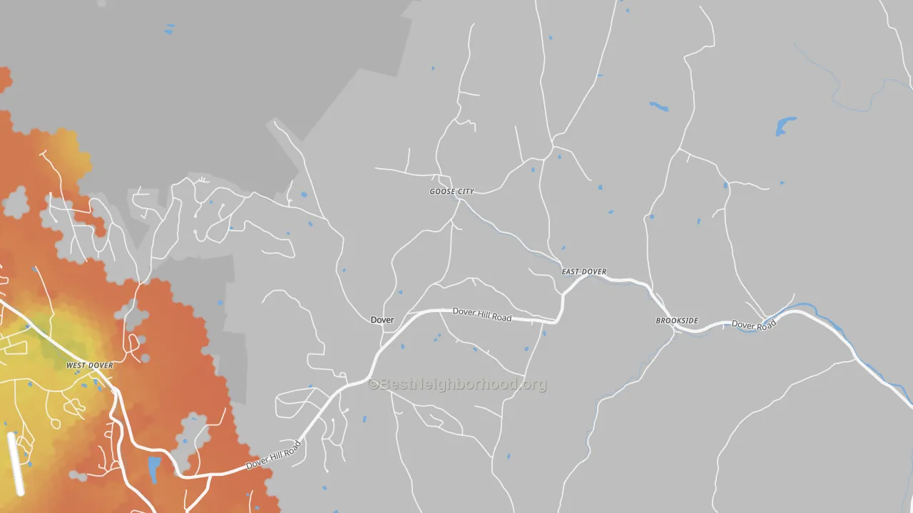 Bike Grade map of 05341, VT