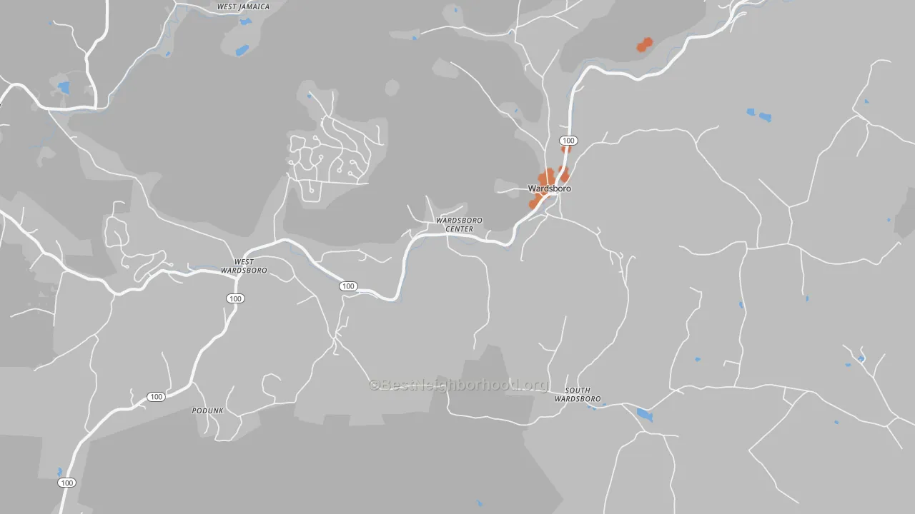 Bike Grade map of 05355, VT