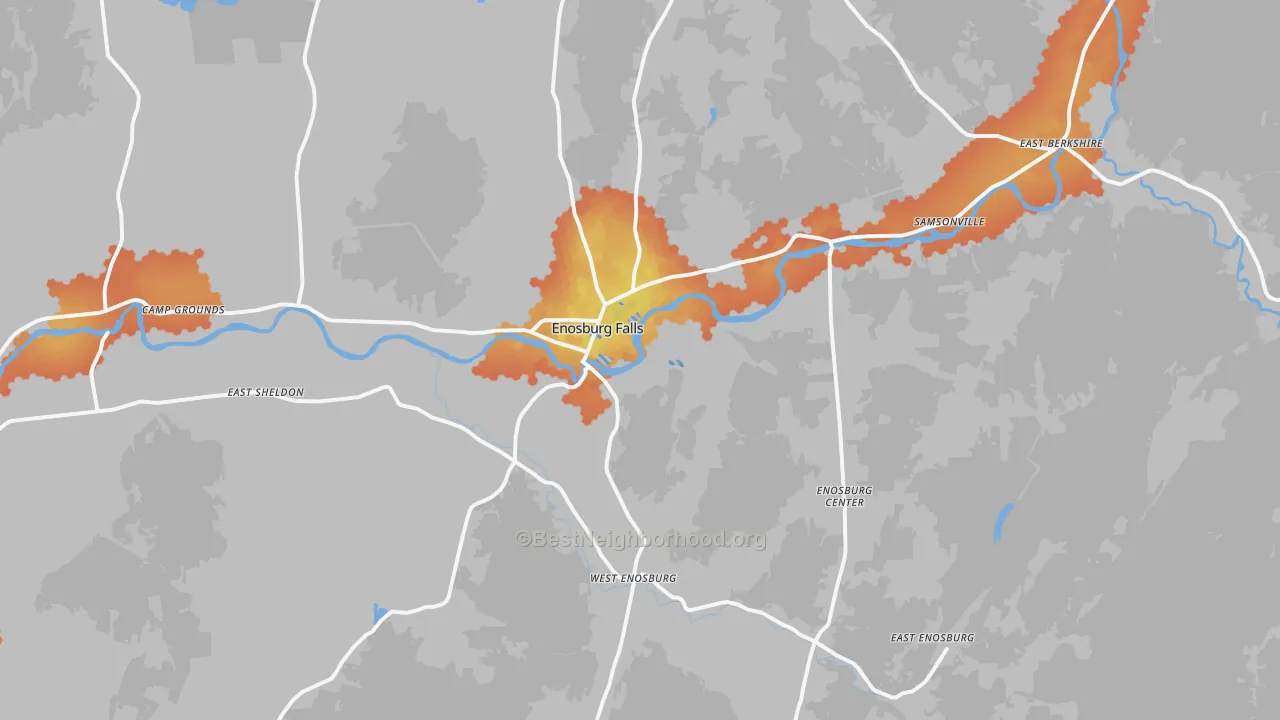 Bike Grade map of 05450, VT