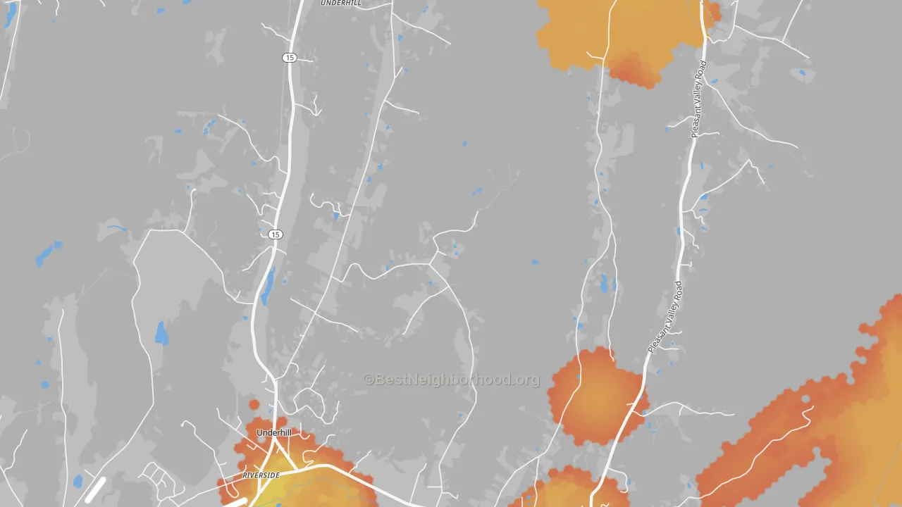 Bike Grade map of 05489, VT