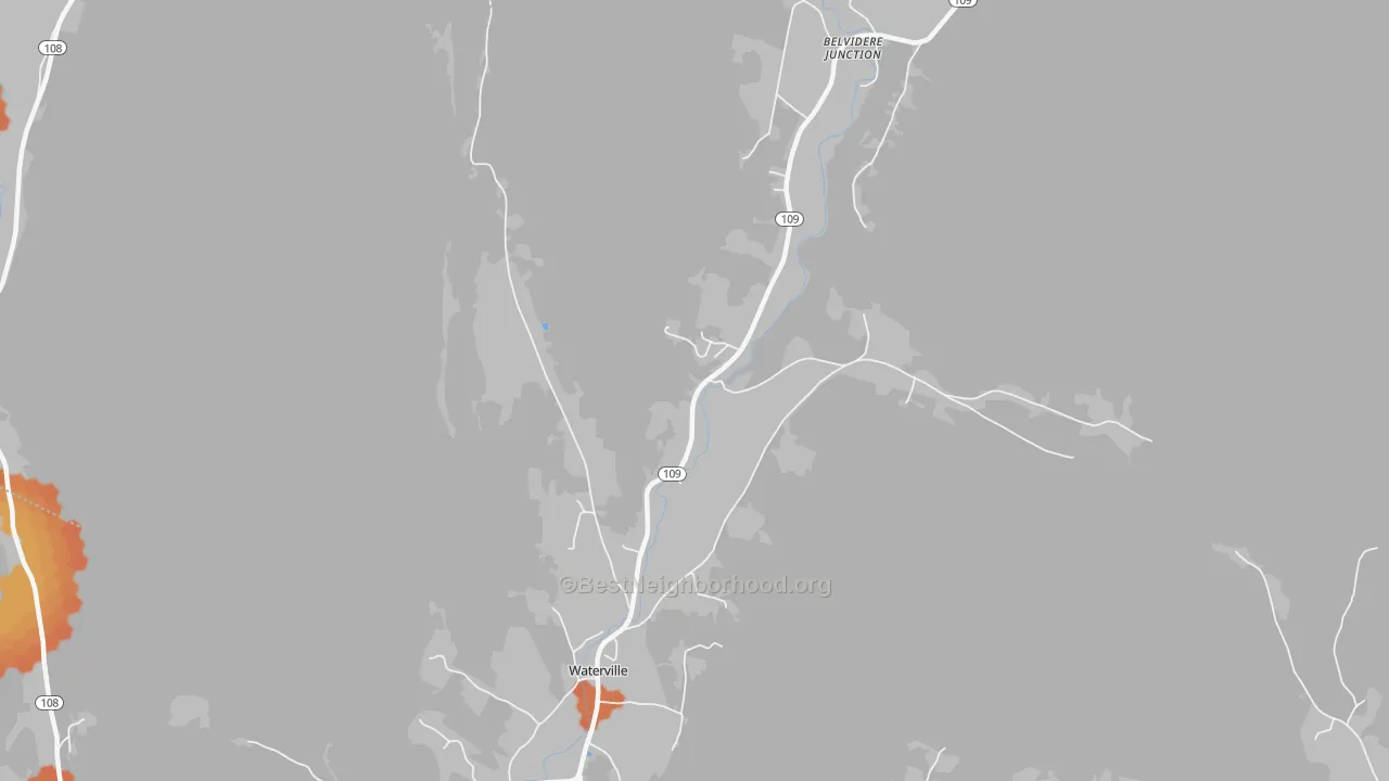 Bike Grade map of 05492, VT