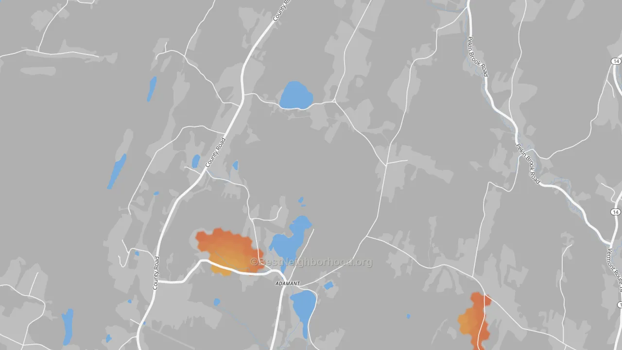Bike Grade map of 05640, VT