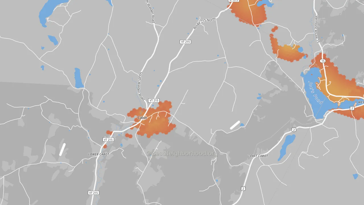 Bike Grade map of 05647, VT