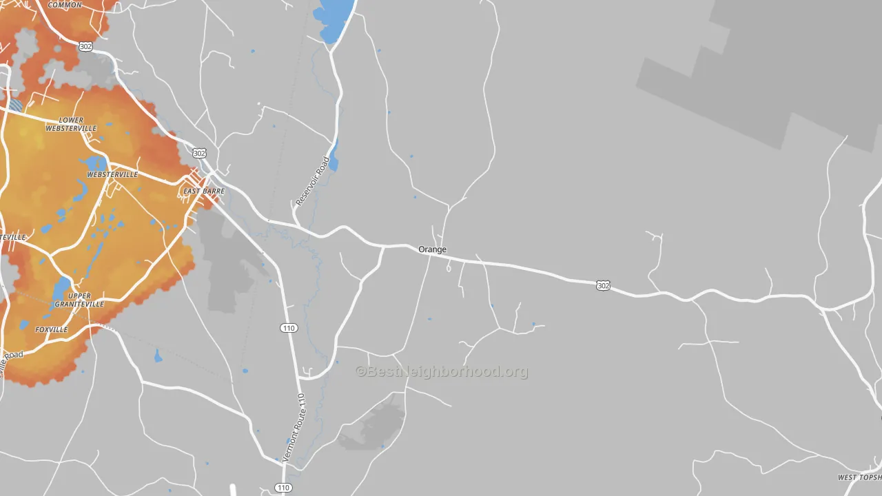 Bike Grade map of 05649, VT