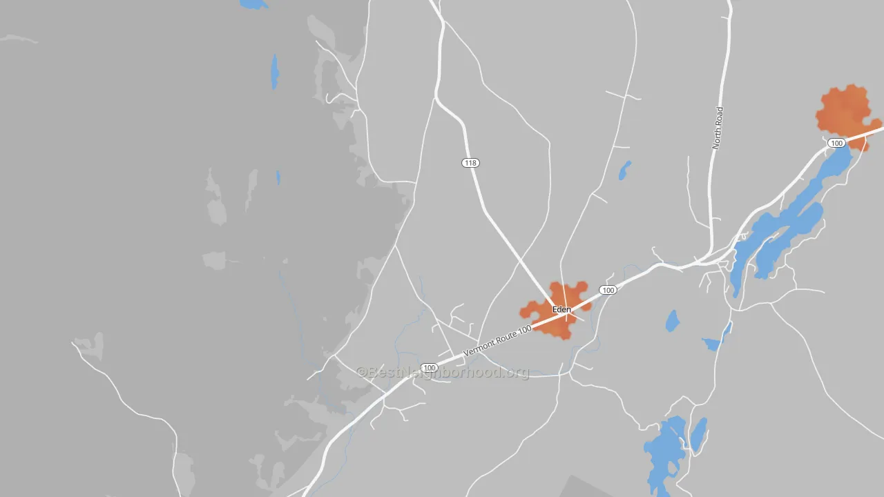Bike Grade map of 05652, VT