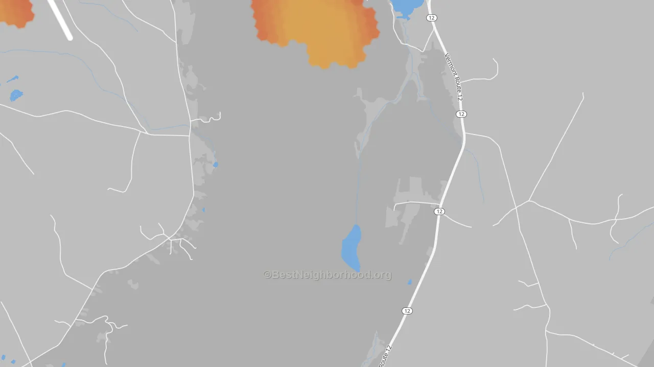 Bike Grade map of 05657, VT