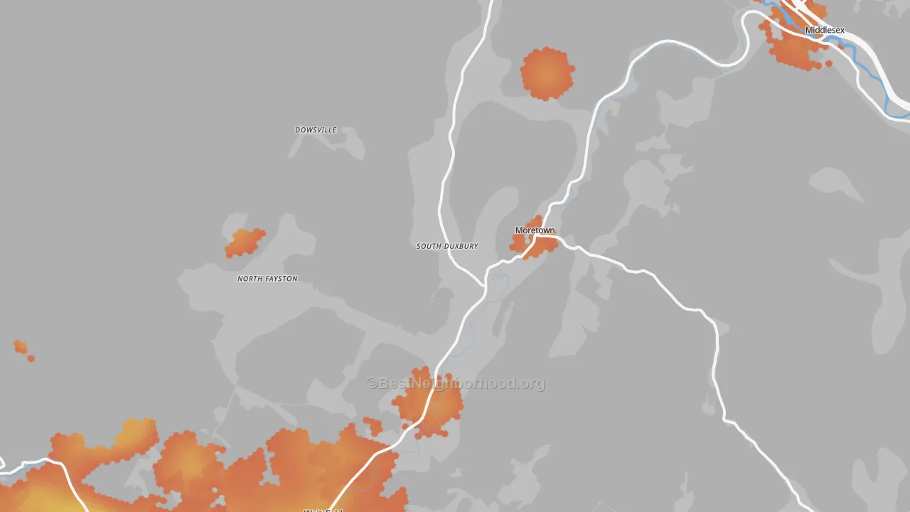 Bike Grade map of 05660, VT