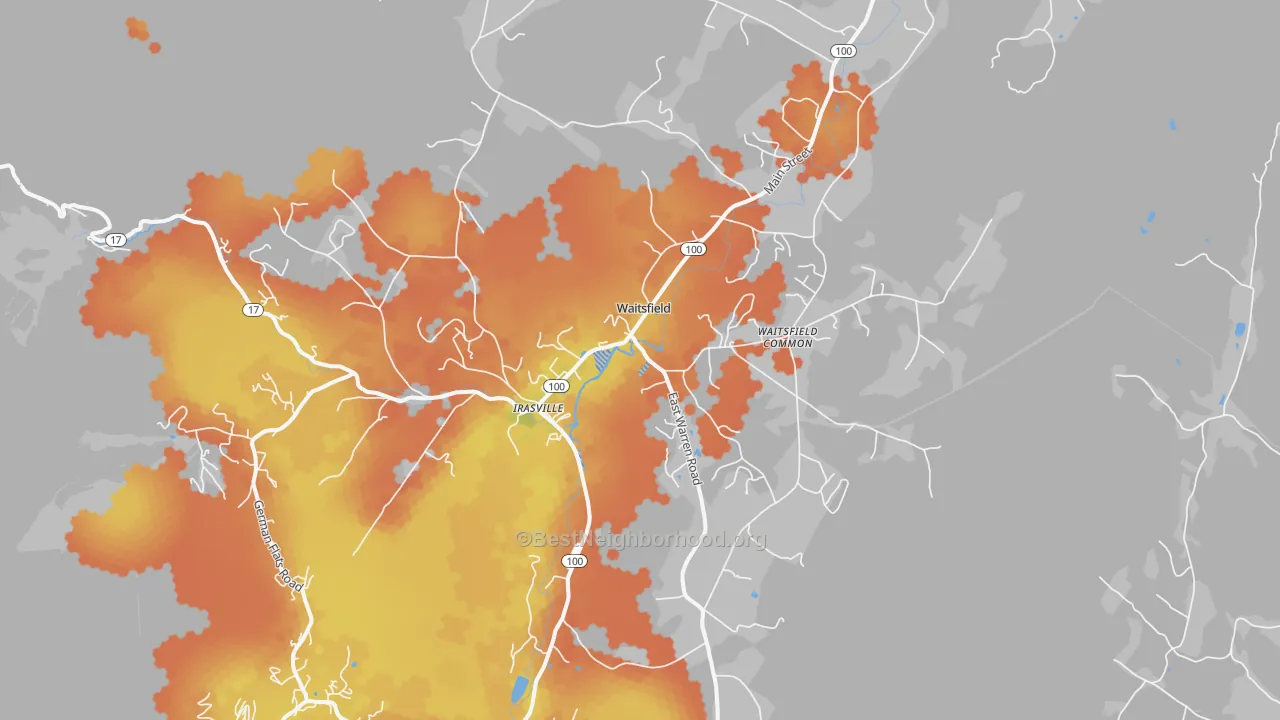 Bike Grade map of 05673, VT