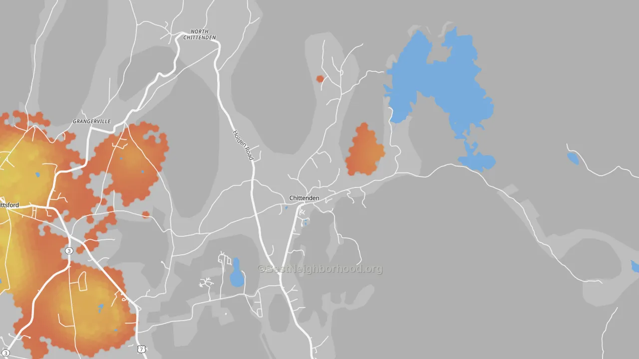 Bike Grade map of 05737, VT