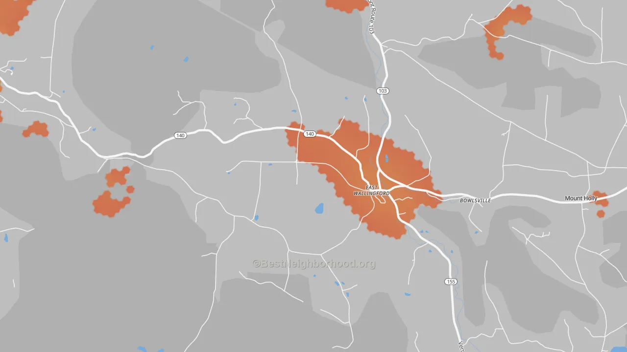 Bike Grade map of 05742, VT