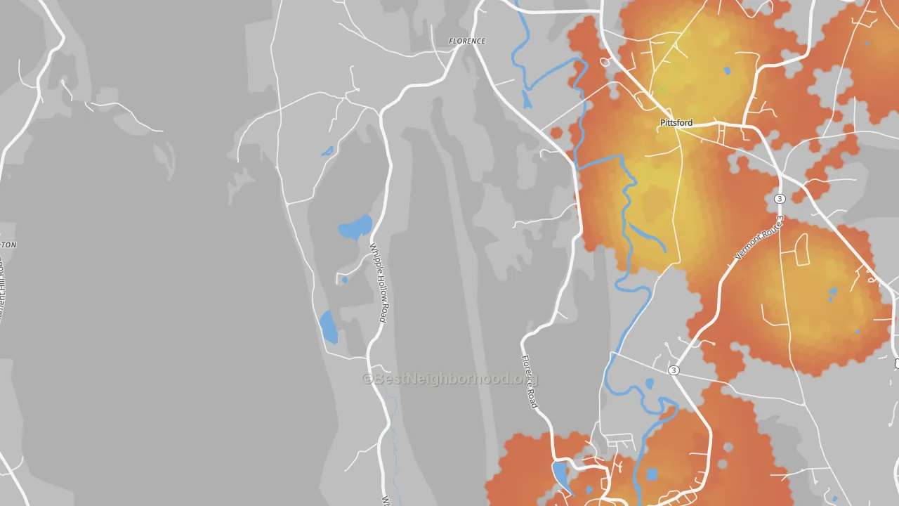 Bike Grade map of 05744, VT