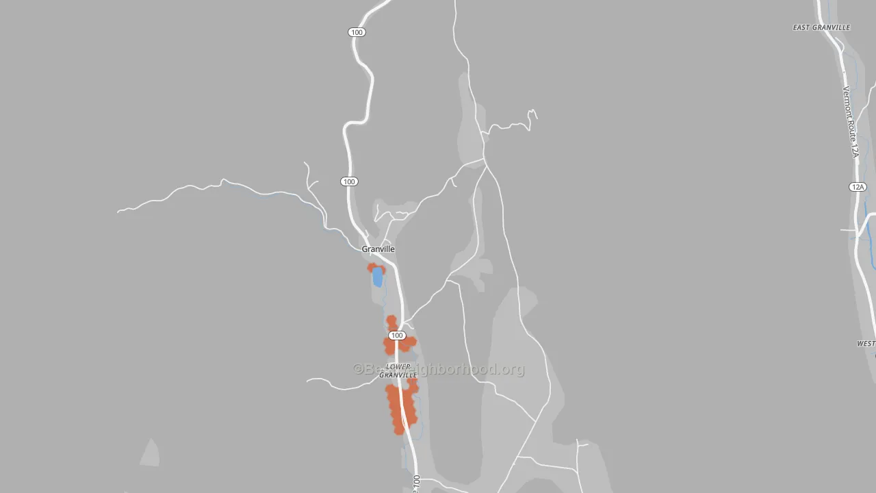 Bike Grade map of 05747, VT